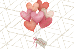 Valentine Animal Clipart Heart Balloon PNG Cute Love Art Product Image 3