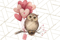 Valentine Animal Clipart Heart Balloon PNG Cute Love Art Product Image 4