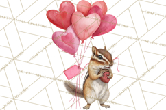 Valentine Animal Clipart Heart Balloon PNG Cute Love Art Product Image 2