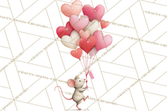 Valentine Animal Clipart Heart Balloon PNG Cute Love Art Product Image 3