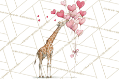 Valentine Animal Clipart Heart Balloon PNG Cute Love Art Product Image 4