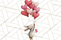 Valentine Animal Clipart Heart Balloon PNG Cute Love Art Product Image 5