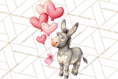 Valentine Animal Clipart Heart Balloon PNG Cute Love Art Product Image 2