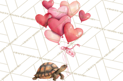 Valentine Animal Clipart Heart Balloon PNG Cute Love Art Product Image 4