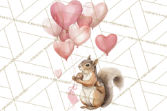 Valentine Animal Clipart Heart Balloon PNG Cute Love Art Product Image 5