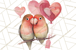 Valentine Animal Clipart Heart Balloon PNG Cute Love Art Product Image 3
