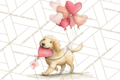Valentine Animal Clipart Heart Balloon PNG Cute Love Art Product Image 4