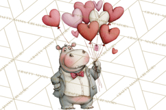 Valentine Animal Clipart Heart Balloon PNG Cute Love Art Product Image 5