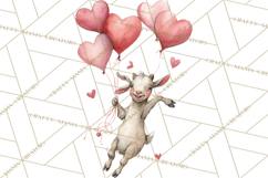 Valentine Animal Clipart Heart Balloon PNG Cute Love Art Product Image 2
