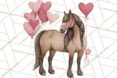 Valentine Animal Clipart Heart Balloon PNG Cute Love Art Product Image 3