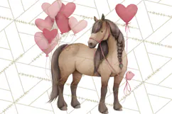 Valentine Animal Clipart Heart Balloon PNG Cute Love Art Product Image 3