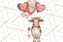 Valentine Animal Clipart Heart Balloon PNG Cute Love Art Product Image 4
