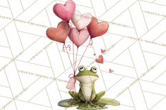 Valentine Animal Clipart Heart Balloon PNG Cute Love Art Product Image 3
