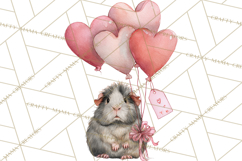 Valentine Animal Clipart Heart Balloon PNG Cute Love Art Product Image 5