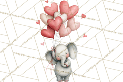 Valentine Animal Clipart Heart Balloon PNG Cute Love Art Product Image 4