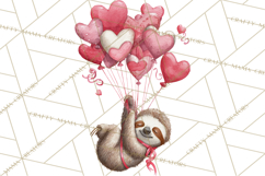 Valentine Animal Clipart Heart Balloon PNG Cute Love Art Product Image 2