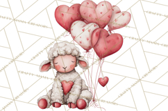 Valentine Animal Clipart Heart Balloon PNG Cute Love Art Product Image 3