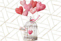 Valentine Animal Clipart Heart Balloon PNG Cute Love Art Product Image 5