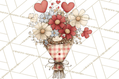 Farm Girl Valentine Clipart Pastel Country Watercolor PNG Product Image 3