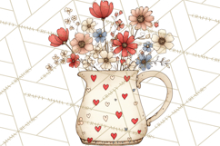 Farm Girl Valentine Clipart Pastel Country Watercolor PNG Product Image 2