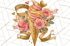 Pink Gold Valentine Clipart PNG, Sweetheart Coffee Cup Product Image 3