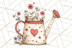 Farm Girl Valentine Clipart Pastel Country Watercolor PNG Product Image 3