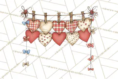 Farm Girl Valentine Clipart Pastel Country Watercolor PNG Product Image 4