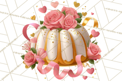 Pink Gold Valentine Clipart PNG, Sweetheart Coffee Cup Product Image 4
