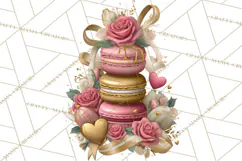 Pink Gold Valentine Clipart PNG, Sweetheart Coffee Cup Product Image 5