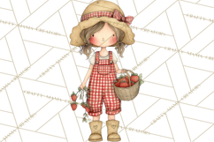 Farm Girl Valentine Clipart Pastel Country Watercolor PNG Product Image 4