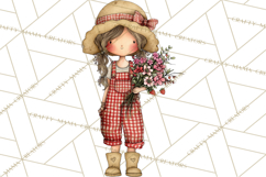 Farm Girl Valentine Clipart Pastel Country Watercolor PNG Product Image 5