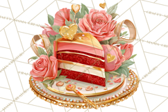 Pink Gold Valentine Clipart PNG, Sweetheart Coffee Cup Product Image 5