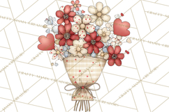 Farm Girl Valentine Clipart Pastel Country Watercolor PNG Product Image 5