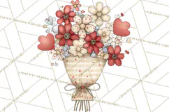 Farm Girl Valentine Clipart Pastel Country Watercolor PNG Product Image 5