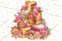 Pink Gold Valentine Clipart PNG, Sweetheart Coffee Cup Product Image 5
