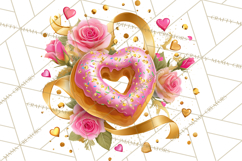 Pink Gold Valentine Clipart PNG, Sweetheart Coffee Cup Product Image 2