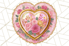 Pink Gold Valentine Clipart PNG, Sweetheart Coffee Cup Product Image 5