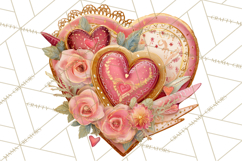 Pink Gold Valentine Clipart PNG, Sweetheart Coffee Cup Product Image 2