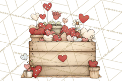 Farm Girl Valentine Clipart Pastel Country Watercolor PNG Product Image 2