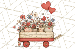 Farm Girl Valentine Clipart Pastel Country Watercolor PNG Product Image 2