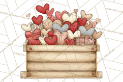 Farm Girl Valentine Clipart Pastel Country Watercolor PNG Product Image 3