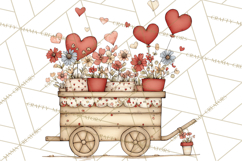 Farm Girl Valentine Clipart Pastel Country Watercolor PNG Product Image 4