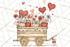 Farm Girl Valentine Clipart Pastel Country Watercolor PNG Product Image 4