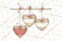 Farm Girl Valentine Clipart Pastel Country Watercolor PNG Product Image 5