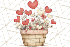 Farm Girl Valentine Clipart Pastel Country Watercolor PNG Product Image 2