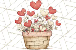 Farm Girl Valentine Clipart Pastel Country Watercolor PNG Product Image 2