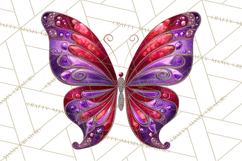 Gemstone Valentine Butterflies Red Pink Jewel Wings Clipart Product Image 2