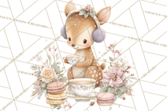 Winter Tea Party Animals PNG, Woodland Cozy Clipart Product Image 2