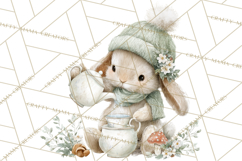 Winter Tea Party Animals PNG, Woodland Cozy Clipart Product Image 3