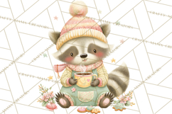 Winter Tea Party Animals PNG, Woodland Cozy Clipart Product Image 4